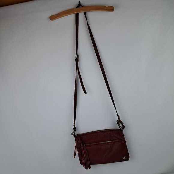Hadaki Katy's Xbody Deep Red Leather Crossbody Bag - Picture 12 of 16